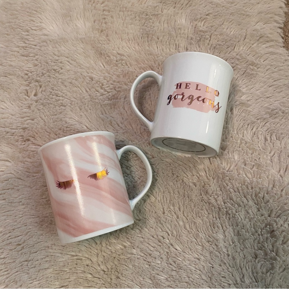 Hello Gorgeous and Marbled Eyelash Mugs